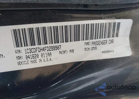 2015 Dodge Dart Aero z USA, uszkodzony, nr VIN 1C3CDFDH4FD299907